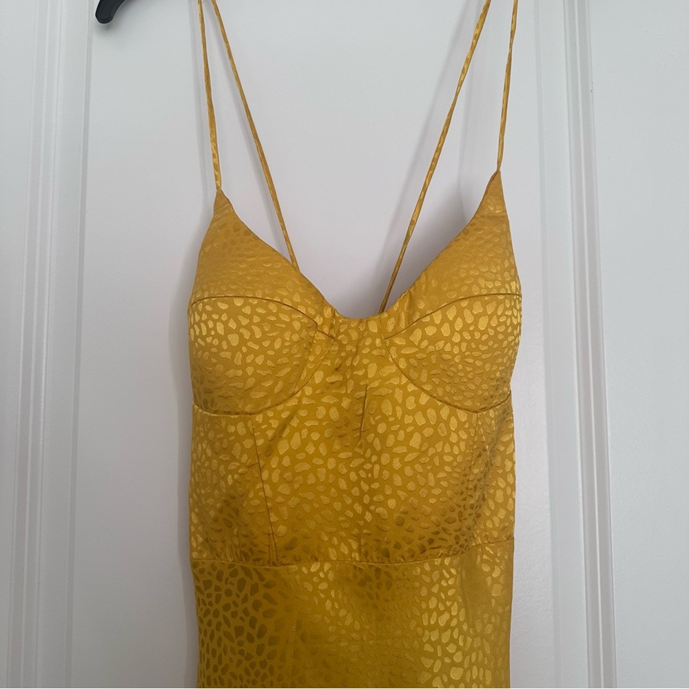 NWT - JAUS Yellow Satin Slip Dress S - Picture 4 of 9